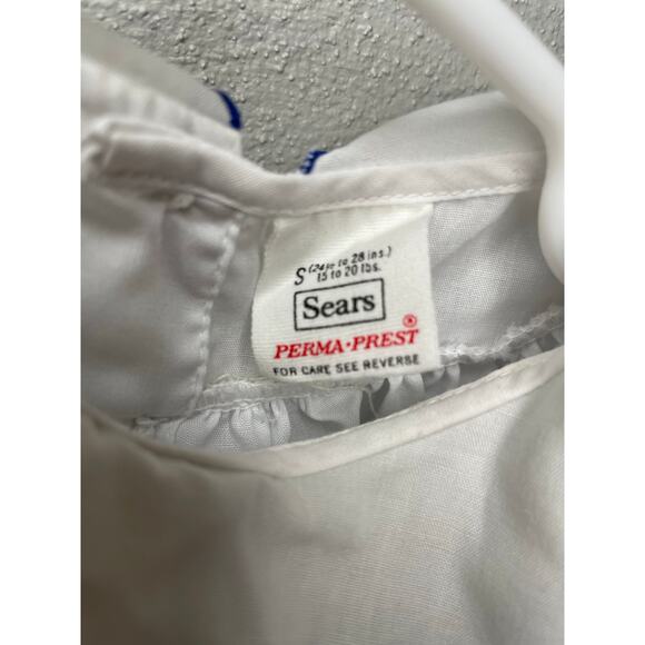 Vintage Sears Girls Red Poppy Flower Scalloped Collar Shirt - Picture 4 of 6